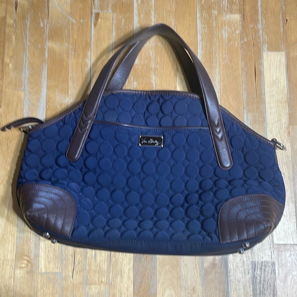 Vera Bradley navy blue quilted handbag